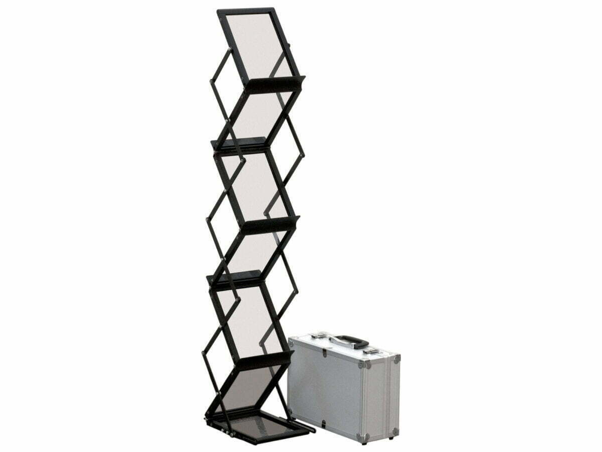 Double-sided brochure rack a4 black with case