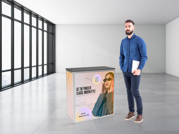 Portable counter with doors